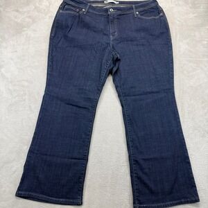 Levi's 580 Jeans Women 24W Short Bootcut High Rise Pocket Stitch Dark Wash Denim